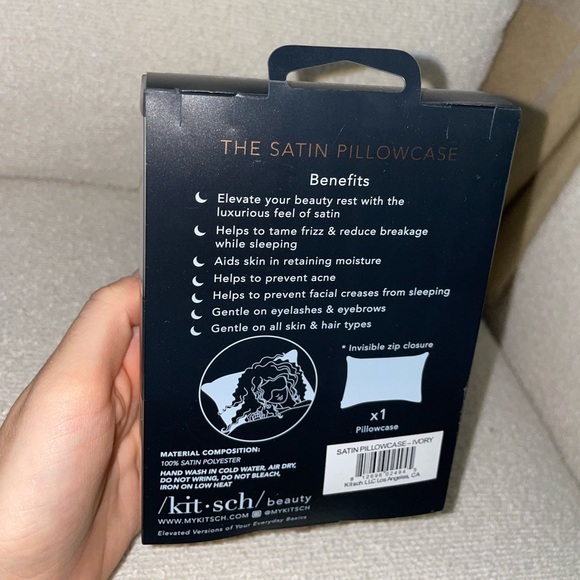 Kitsch Satin Pillowcase Ivory White - Picture 8 of 9